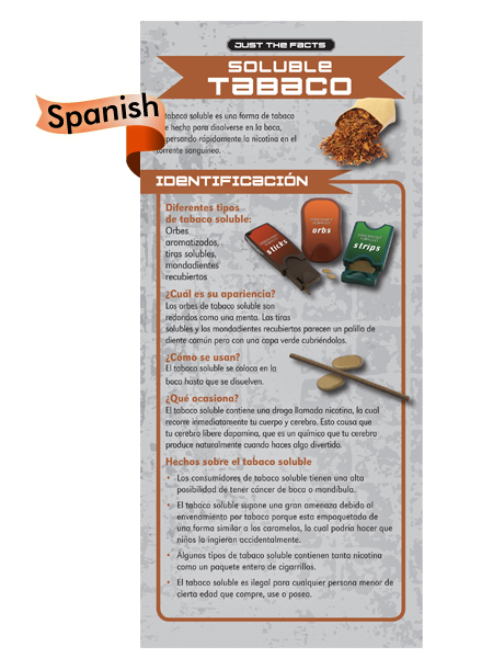 *SPANISH* Just the Facts Rack Card: Dissolvable Tobacco