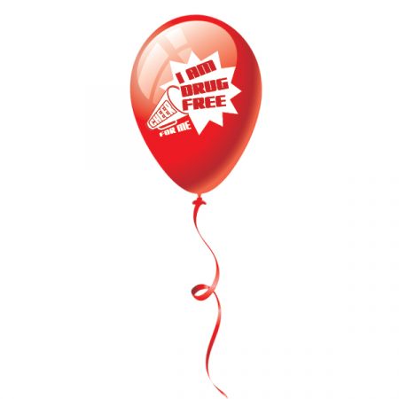 Cheer For Me, I Am Drug Free 9 inch Latex Balloon